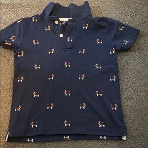 Janie and Jack Blue Dog Print Polo Shirt
